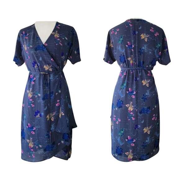 Aritzia Babaton Wallace Floral Wrap Mini Dress Size Small 26707 - Picture 1 of 11